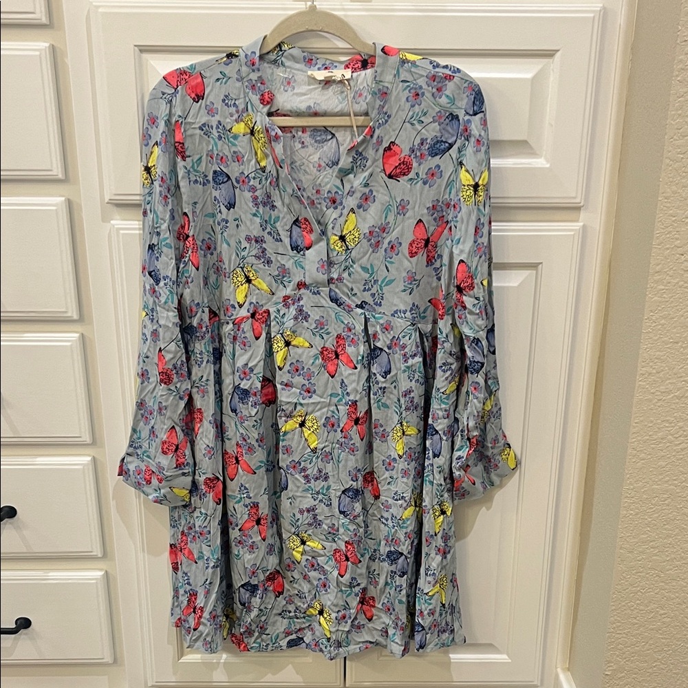 Entro Multicolor Butterfly Print dress